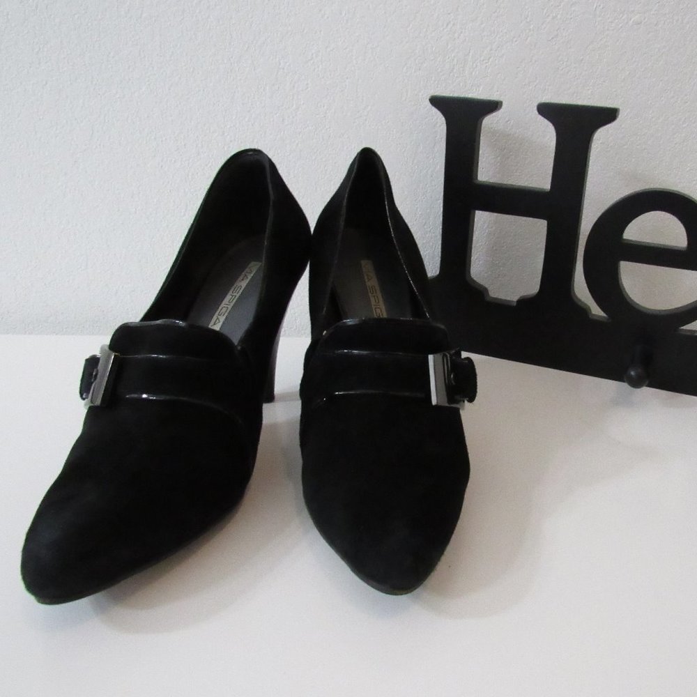 Women's Black Shoes | Via Spiga Black Suede Heels